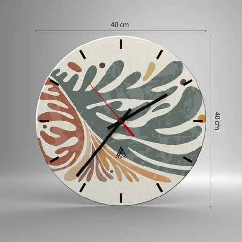 Nástěnné hodiny - Vícebarevný list - 40x40 cm