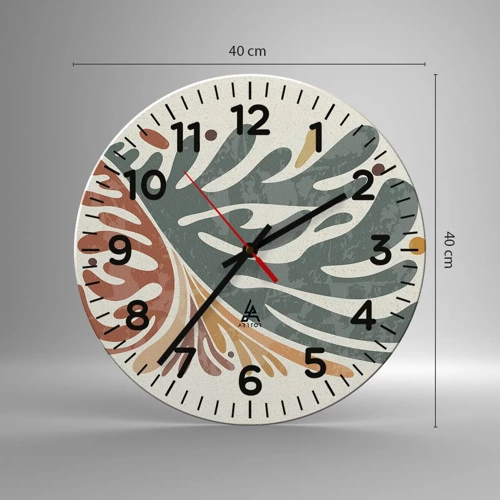 Nástěnné hodiny - Vícebarevný list - 40x40 cm