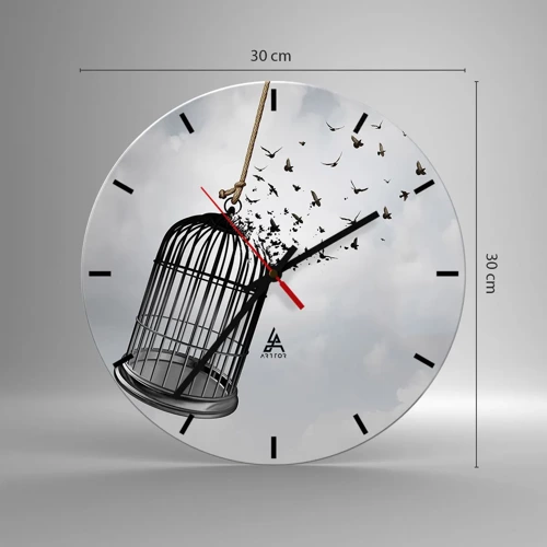 Nástěnné hodiny - Víra… naděje… svoboda! - 30x30 cm