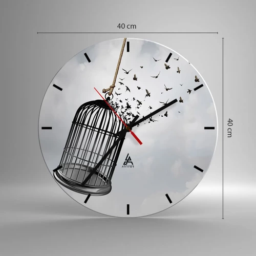Nástěnné hodiny - Víra… naděje… svoboda! - 40x40 cm