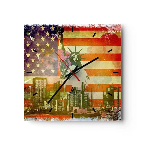 Nástěnné hodiny - Viva America! - 30x30 cm