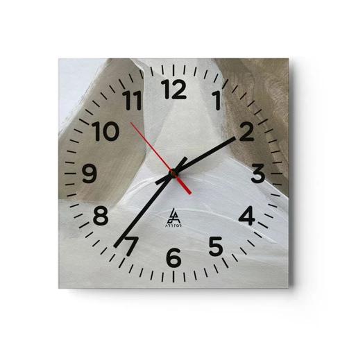 Nástěnné hodiny - Vlna bílé - 30x30 cm