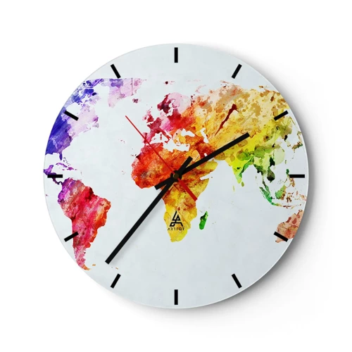 Nástěnné hodiny - Všechny barvy světa - 30x30 cm