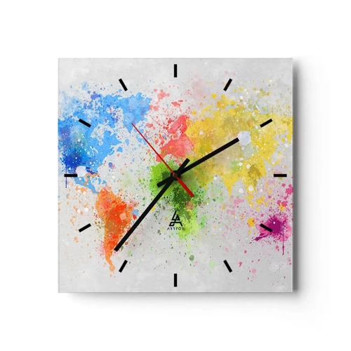 Nástěnné hodiny - Všechny barvy světa - 30x30 cm