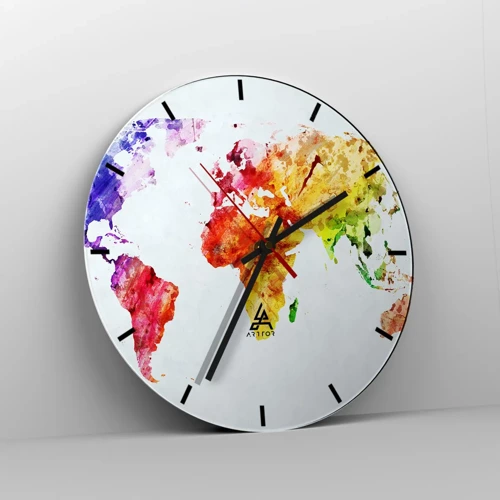 Nástěnné hodiny - Všechny barvy světa - 40x40 cm