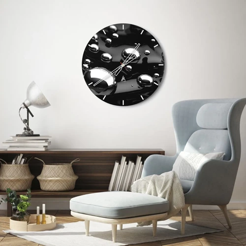 Nástěnné hodiny - Z černé tůně - 30x30 cm