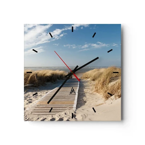 Nástěnné hodiny - Za dunou, v šumění trávy - 30x30 cm