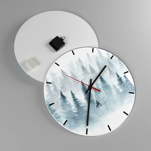 Nástěnné hodiny - Zahalené mlhou - 40x40 cm