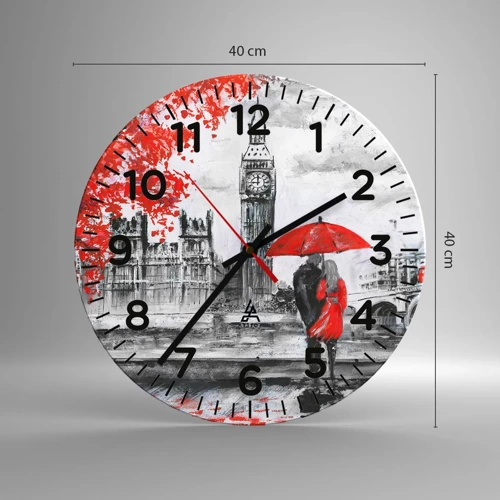 Nástěnné hodiny - Zamilování do Londýna - 40x40 cm