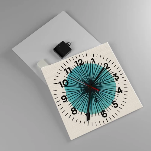 Nástěnné hodiny - Zářící modrá - 30x30 cm