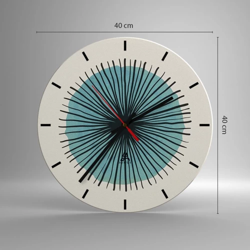 Nástěnné hodiny - Zářící modrá - 40x40 cm