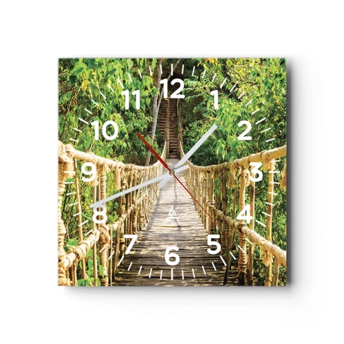 Nástěnné hodiny - Zavěšený v zelené - 30x30 cm
