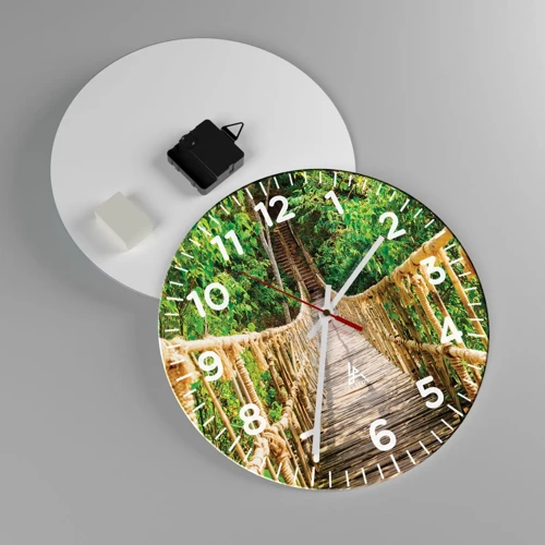 Nástěnné hodiny - Zavěšený v zelené - 30x30 cm