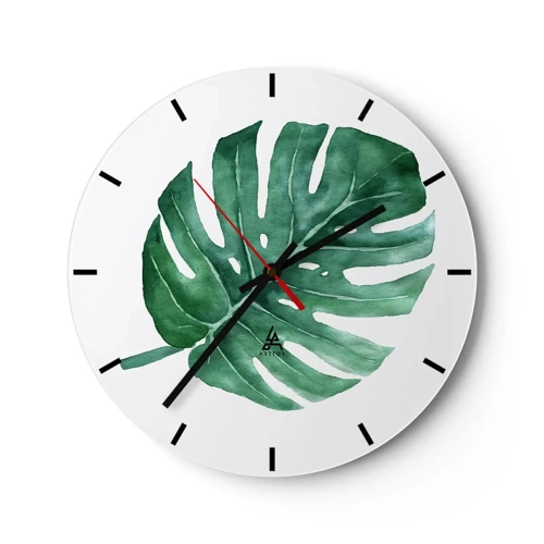 Nástěnné hodiny - Zelený koncept - 30x30 cm