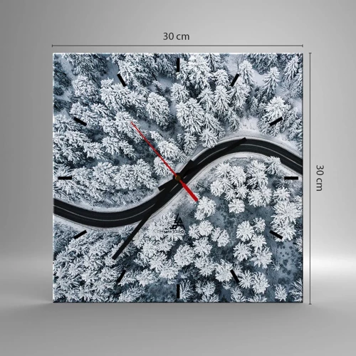 Nástěnné hodiny - Zimním lesem - 30x30 cm