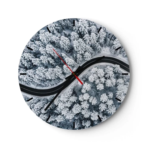 Nástěnné hodiny - Zimním lesem - 40x40 cm