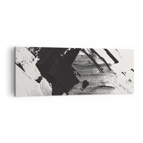 Obraz na plátně - Abstrakce – exprese černé - 140x50 cm