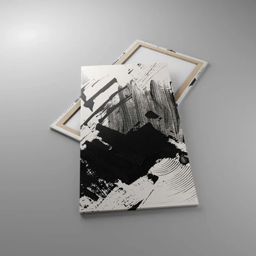 Obraz na plátně - Abstrakce – exprese černé - 65x120 cm