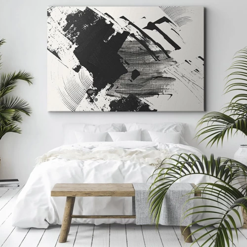 Obraz na plátně - Abstrakce – exprese černé - 70x50 cm