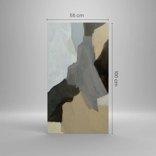Obraz na plátně - Abstrakce: křižovatka šedi - 55x100 cm