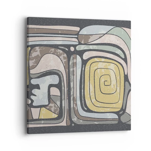 Obraz na plátně - Abstrakce v předkolumbovském duchu - 40x40 cm