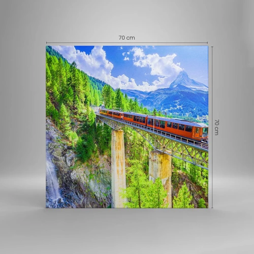 Obraz na plátně - Alpská železnice - 70x70 cm