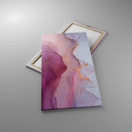 Obraz na plátně - Fialové a lilové vlny - 65x120 cm