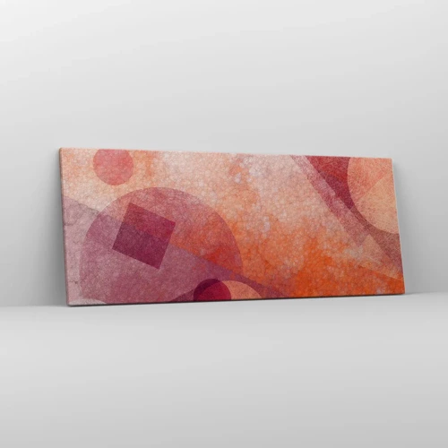 Obraz na plátně - Geometrické proměny v růžové - 100x40 cm