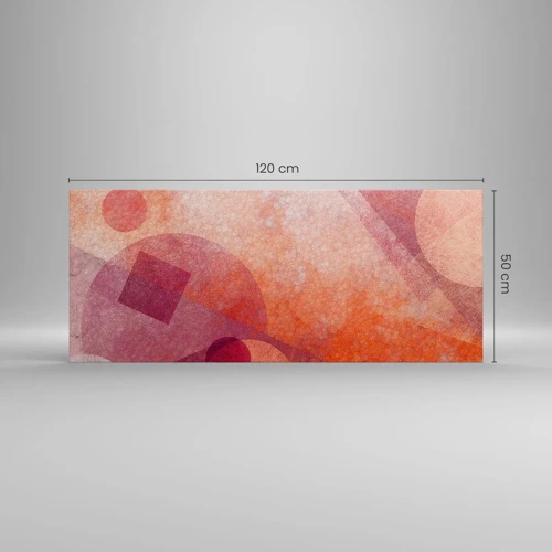 Obraz na plátně - Geometrické proměny v růžové - 120x50 cm