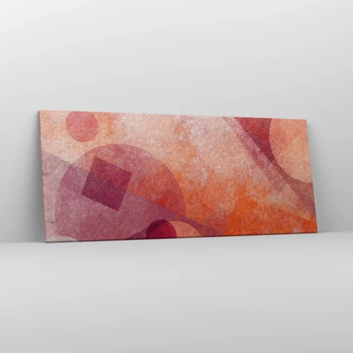 Obraz na plátně - Geometrické proměny v růžové - 120x50 cm