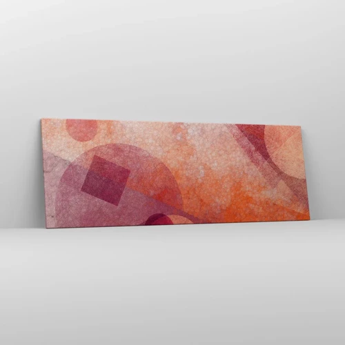Obraz na plátně - Geometrické proměny v růžové - 140x50 cm