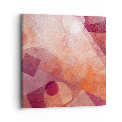 Obraz na plátně - Geometrické proměny v růžové - 30x30 cm