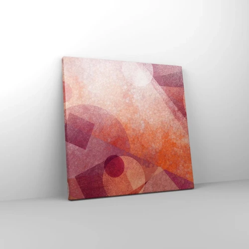 Obraz na plátně - Geometrické proměny v růžové - 30x30 cm