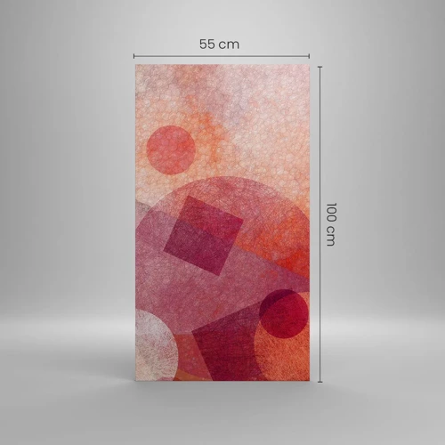 Obraz na plátně - Geometrické proměny v růžové - 55x100 cm