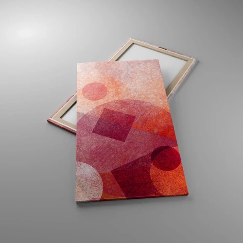 Obraz na plátně - Geometrické proměny v růžové - 65x120 cm