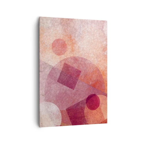 Obraz na plátně - Geometrické proměny v růžové - 70x100 cm