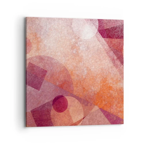 Obraz na plátně - Geometrické proměny v růžové - 70x70 cm