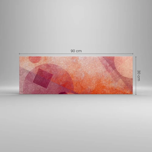 Obraz na plátně - Geometrické proměny v růžové - 90x30 cm