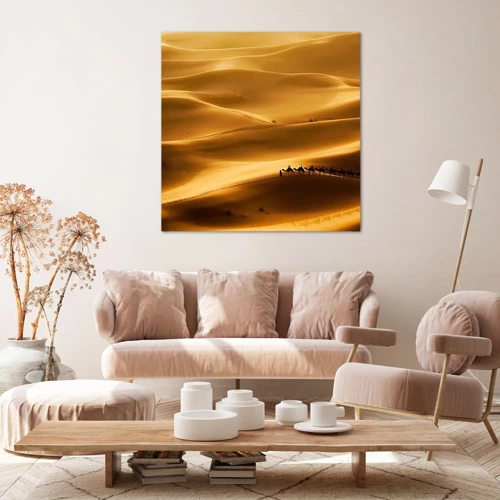 Obraz na plátně - Karavana na vlnách pouště - 30x30 cm