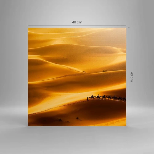 Obraz na plátně - Karavana na vlnách pouště - 40x40 cm