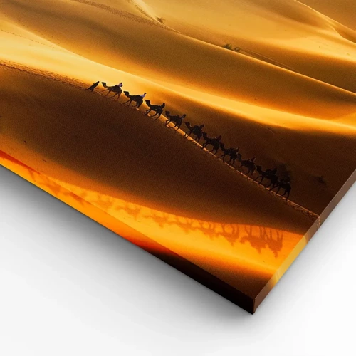Obraz na plátně - Karavana na vlnách pouště - 40x40 cm