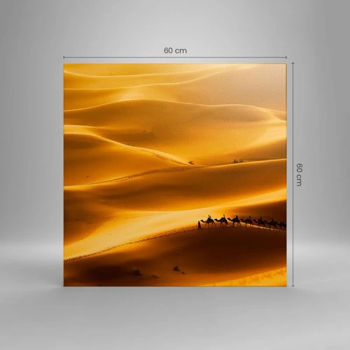 Obraz na plátně - Karavana na vlnách pouště - 60x60 cm