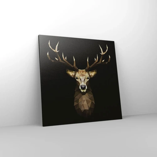 Obraz na plátně - Kubistický jelen - 70x70 cm