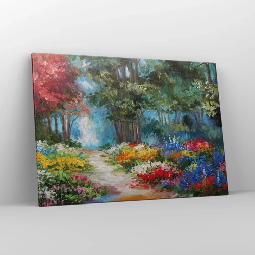 Obraz na plátně - Lesní zahrada, květinový les - 100x70 cm