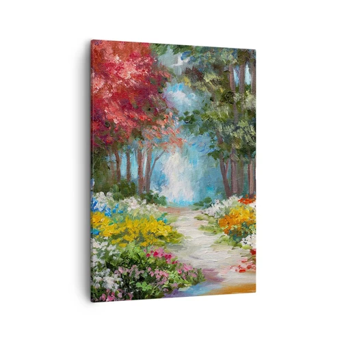 Obraz na plátně - Lesní zahrada, květinový les - 50x70 cm