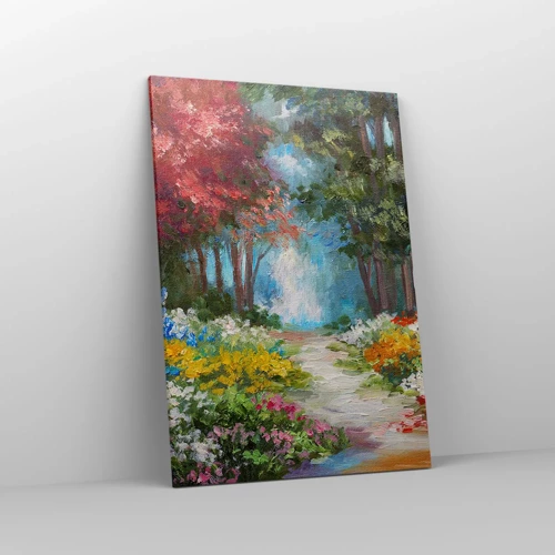 Obraz na plátně - Lesní zahrada, květinový les - 70x100 cm