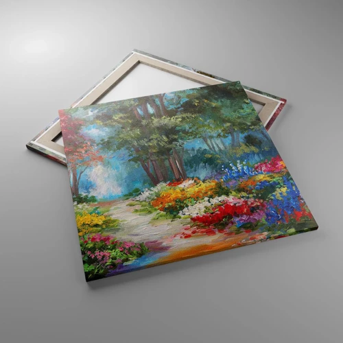 Obraz na plátně - Lesní zahrada, květinový les - 70x70 cm