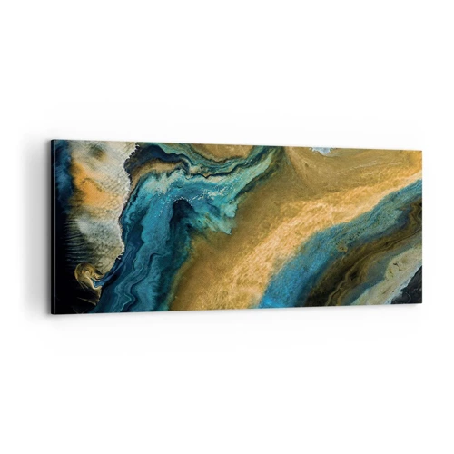 Obraz na plátně - Modrá – žlutá – vzájemné vlivy - 100x40 cm
