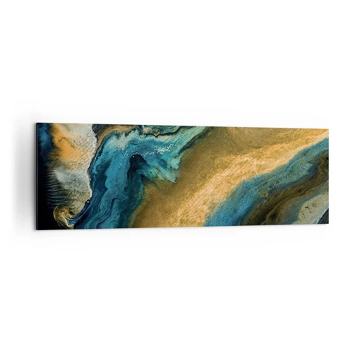 Obraz na plátně - Modrá – žlutá – vzájemné vlivy - 160x50 cm