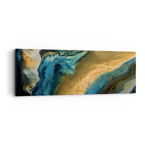 Obraz na plátně - Modrá – žlutá – vzájemné vlivy - 90x30 cm